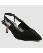 Slingbacks en Velours de Cuir Jimini noirs