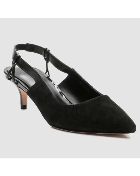 Slingbacks en Velours de Cuir Jimini noirs