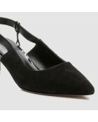 Slingbacks en Velours de Cuir Jimini noirs