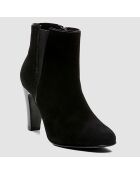 Bottines en Velours de Cuir Lynn noires - Talon 8 cm