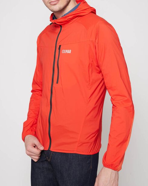 Opvouwbaar windjack met stretch, rood-oranje