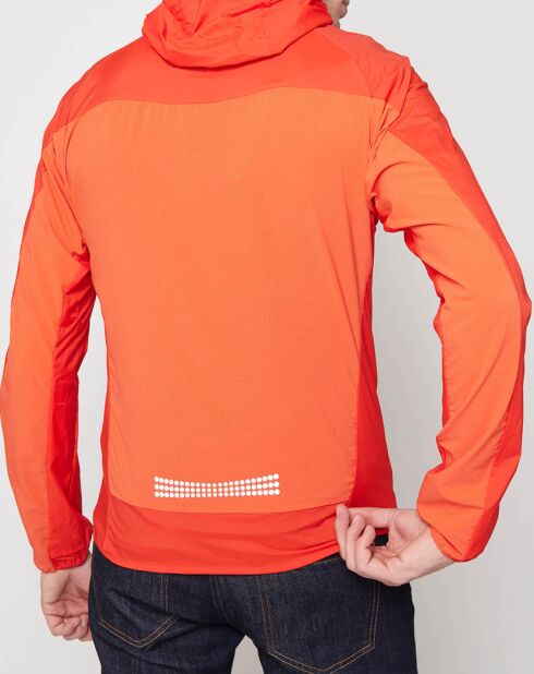 Opvouwbaar windjack met stretch, rood-oranje