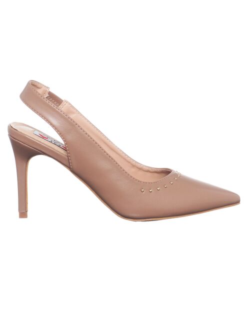 Sling-Back Luna beiges - Talon 8.5 cm