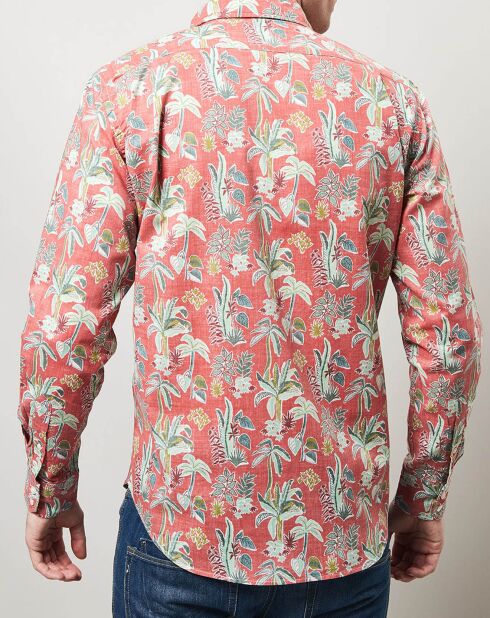 Chemise regular Paul imprimé tropical rouge/multicolore