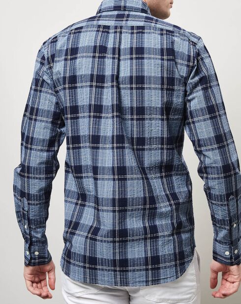 Chemise regular Pal à carreaux gauffrés bleu/marine