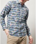 Chemise regular Paul imprimé surfer island bleu/multicolore