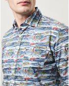 Chemise regular Paul imprimé surfer island bleu/multicolore