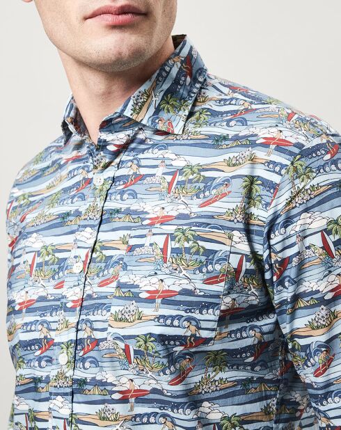 Chemise regular Paul imprimé surfer island bleu/multicolore