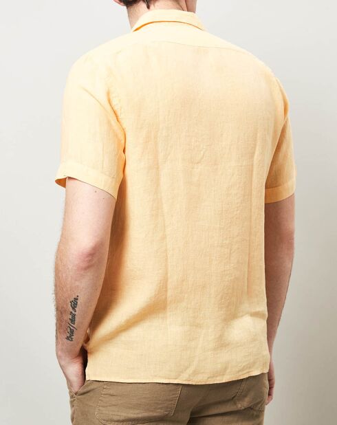 Chemise 100% Lin slim Slam jaune