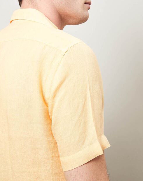 Chemise 100% Lin slim Slam jaune