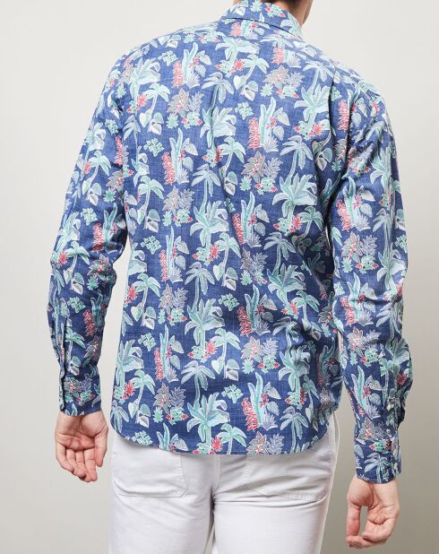 Chemise regular Paul imprimé tropical bleu/multicolore