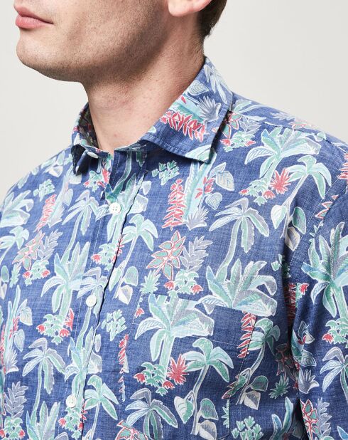 Chemise regular Paul imprimé tropical bleu/multicolore