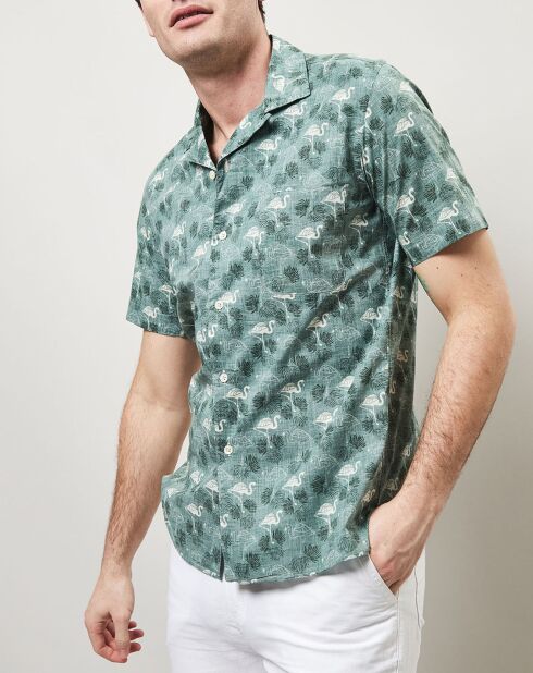 Chemise slim imprimée Slam verte