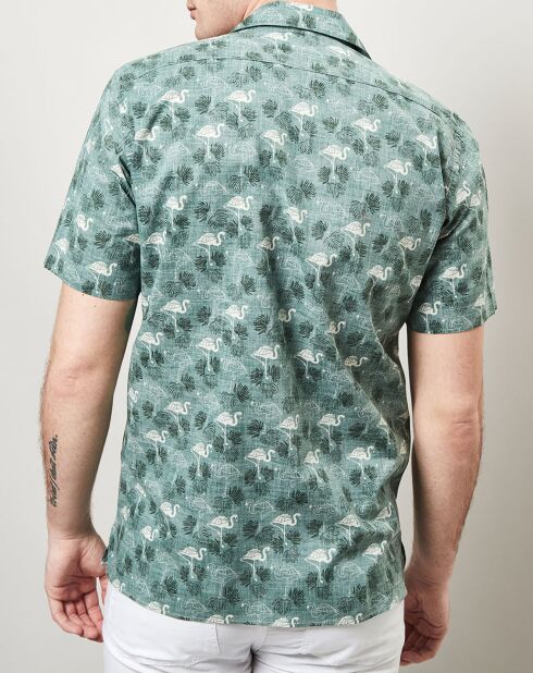 Chemise slim imprimée Slam verte
