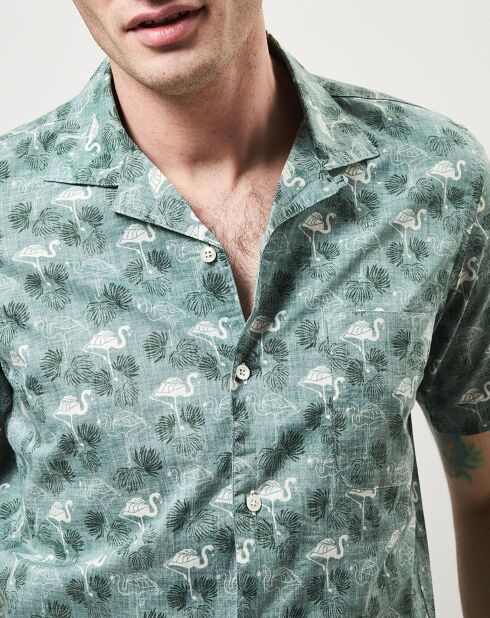 Chemise slim imprimée Slam verte