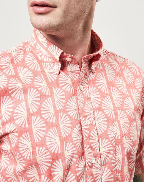 Chemise slim imprimée Sander rouge