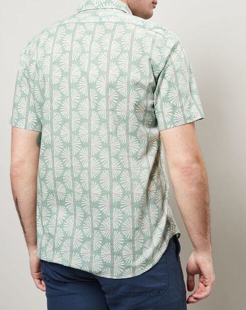 Chemise slim imprimée Sander verte
