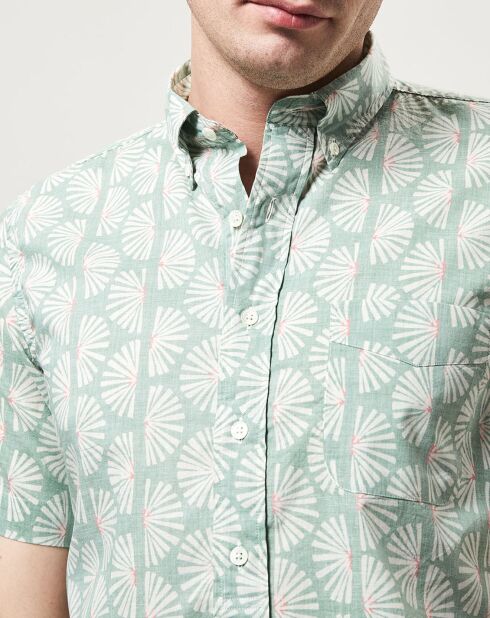 Chemise slim imprimée Sander verte