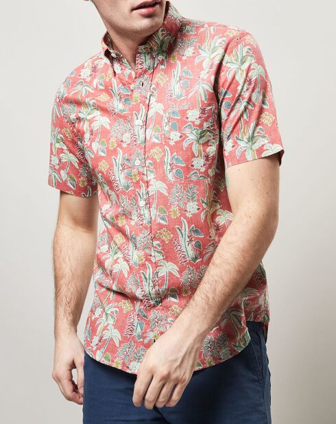 Chemise slim imprimée Sander rouge