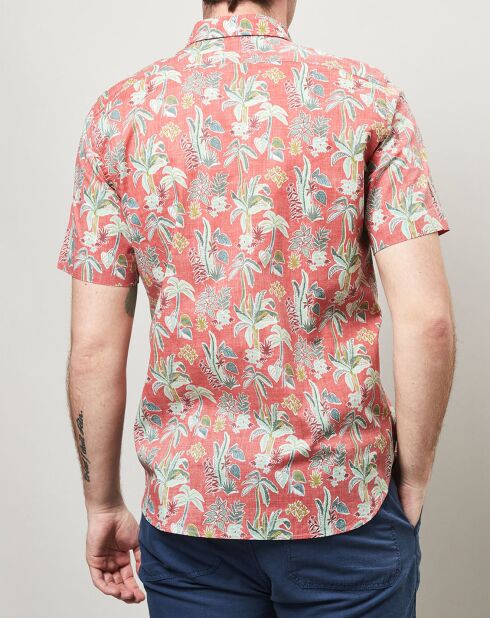 Chemise slim imprimée Sander rouge