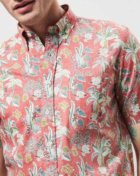 Chemise slim imprimée Sander rouge