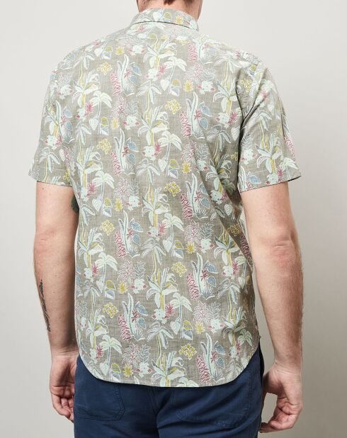 Chemise slim imprimée Sander verte