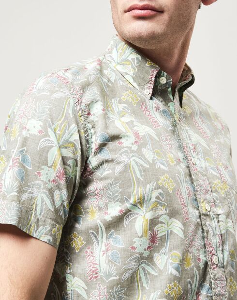 Chemise slim imprimée Sander verte