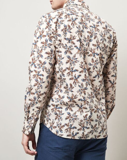 Chemise slim Storm imprimé palmiers beige