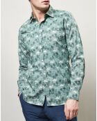 Chemise slim Storm imprimé flamant verte