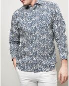 Chemise regular Penn imprimé floral bleu/blanc