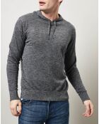 Pull en Lin & Coton Hoody gris