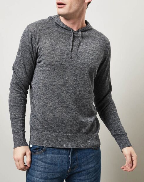 Pull en Lin & Coton Hoody gris