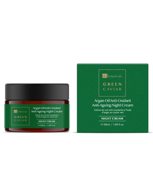 Crème de nuit anti-oxydante à l'huile d'argan et au caviar vert  - 50 ml