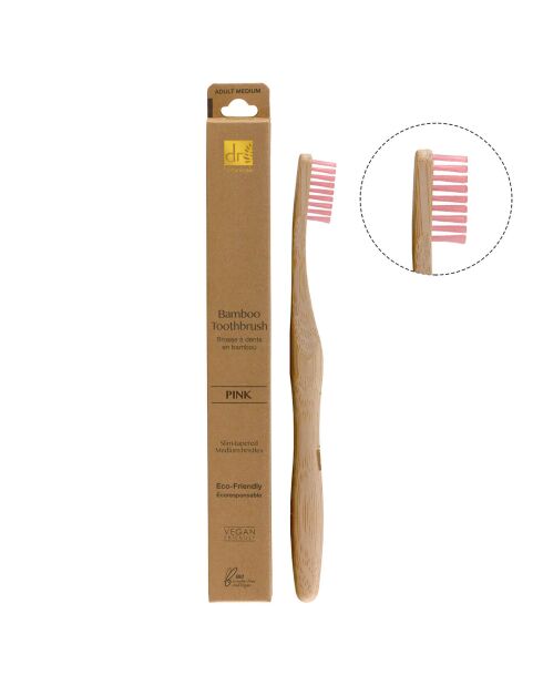 Brosse à dents en bambou rose
