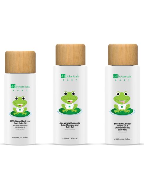 Aloe Vera & Kamille Babyshampoo + Körperlotion + Badegel Trio