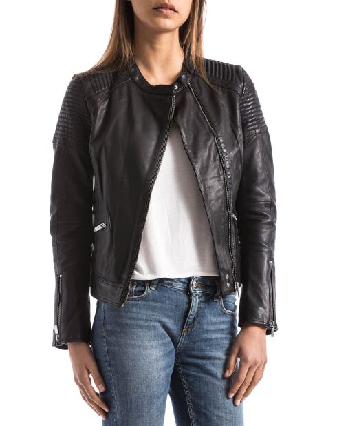 Veste en Cuir Narmada noire