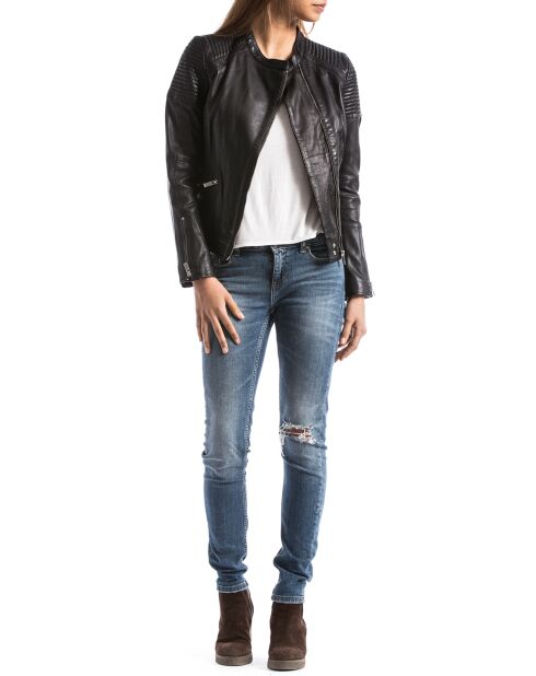 Veste en Cuir Narmada noire