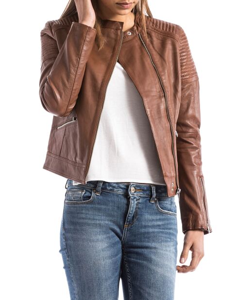 Veste en Cuir Narmada cognac