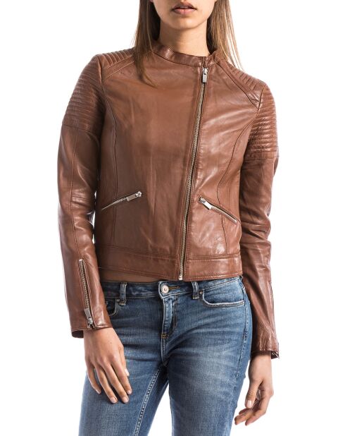 Veste en Cuir Narmada cognac