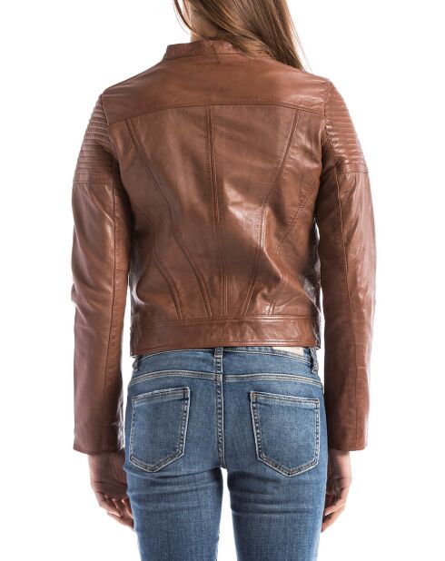 Veste en Cuir Narmada cognac