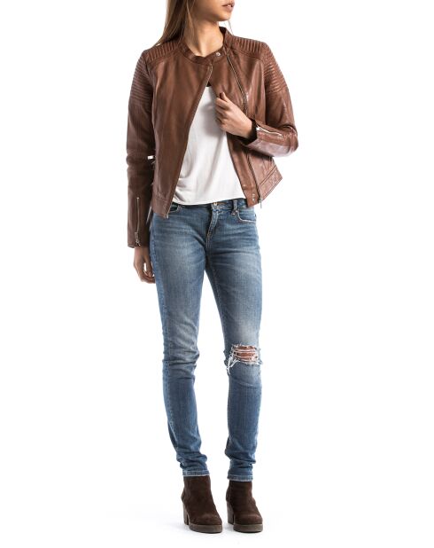 Veste en Cuir Narmada cognac