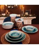 Service de table en Porcelaine blanc/bleu - 18 pièces