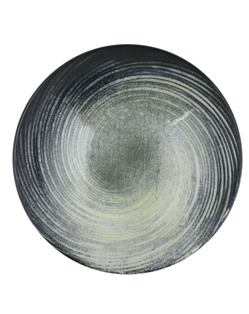 Service de table en Porcelaine crème/vert/noir - 24 pièces