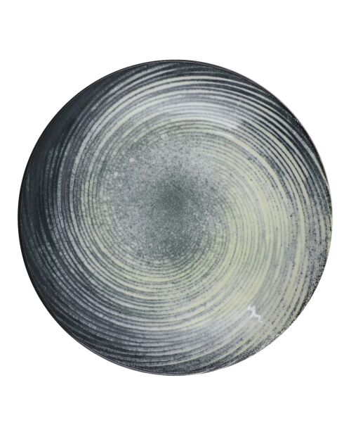 Service de table en Porcelaine crème/vert/noir - 24 pièces