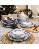 Service de table en Porcelaine blanc/bleu - 24 pièces