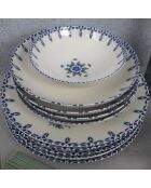 Service de table blanc/bleu - 24 pièces