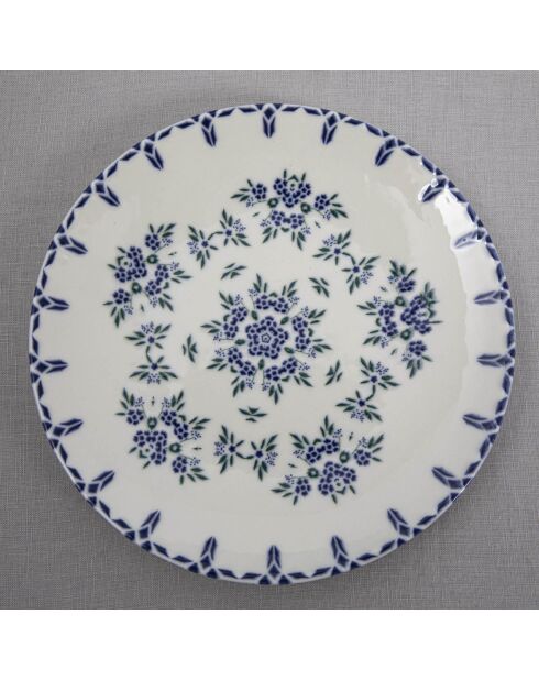 Service de table blanc/bleu - 24 pièces