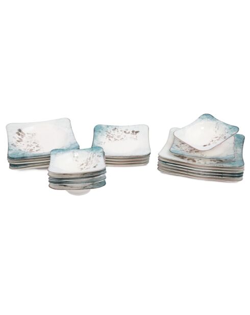 Service de table multicolore - 24 pièces