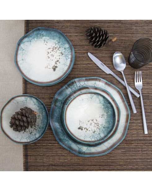 Service de table multicolore - 24 pièces