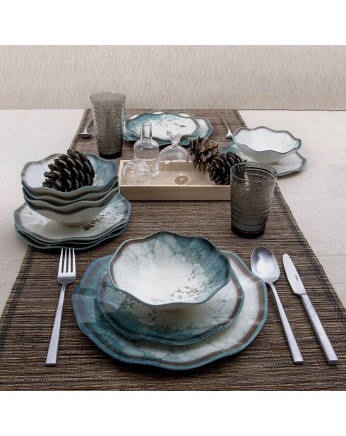 Service de table multicolore - 24 pièces